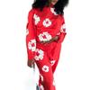 Women Men 2 Piece Tracksuits Floral Print Hoodie Sweatshirt and Elastic Pants for Activewear Workout Outfits Set