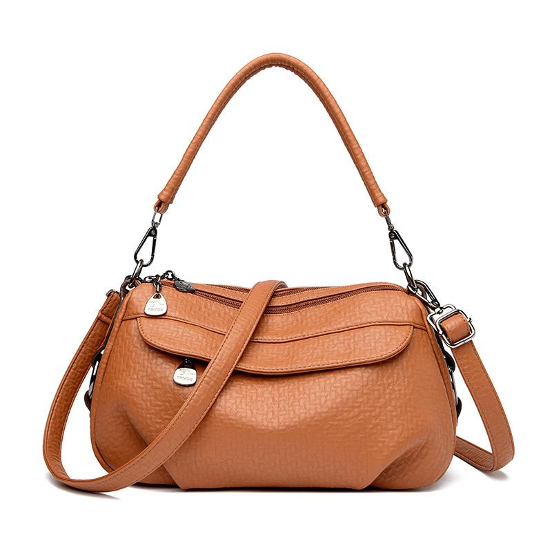 Retro Classic Multi-layer Large Capacity Single Shoulder Bag Summer Style Women's Crossbody Bag Simple and Versatile Texture Small Bag