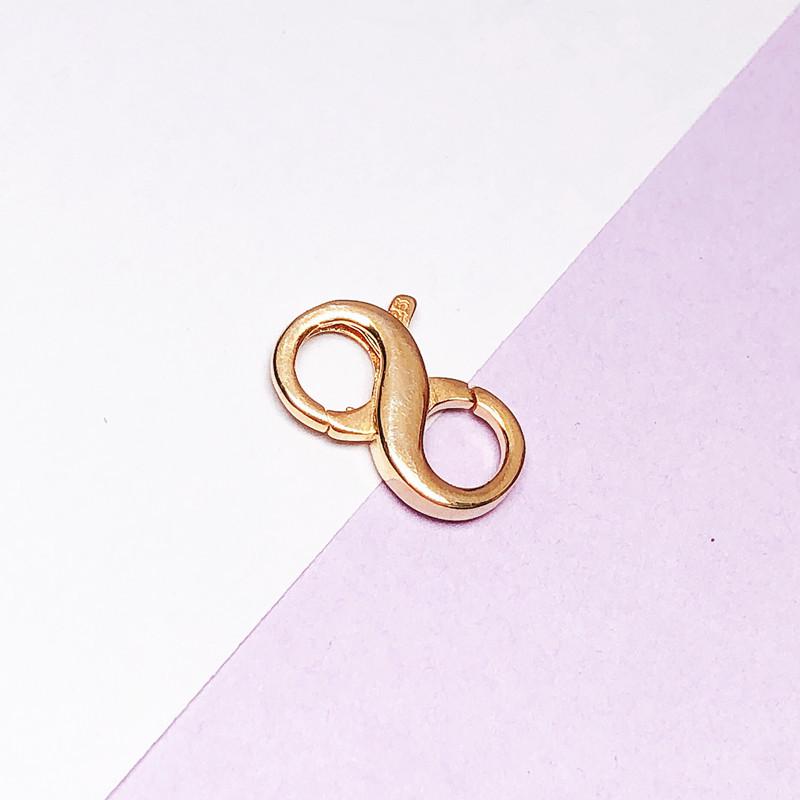 925 Sterling Silver Double Opening Figure 8 Spring Clasp for Necklaces and Bracelets