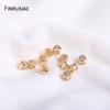 Trendy 14k Gold Plated Zircon 4.3*3.3mm Loose Beads Spacer Beads For DIY Bracelet Bead Jewelry Making Supplies Wholesale