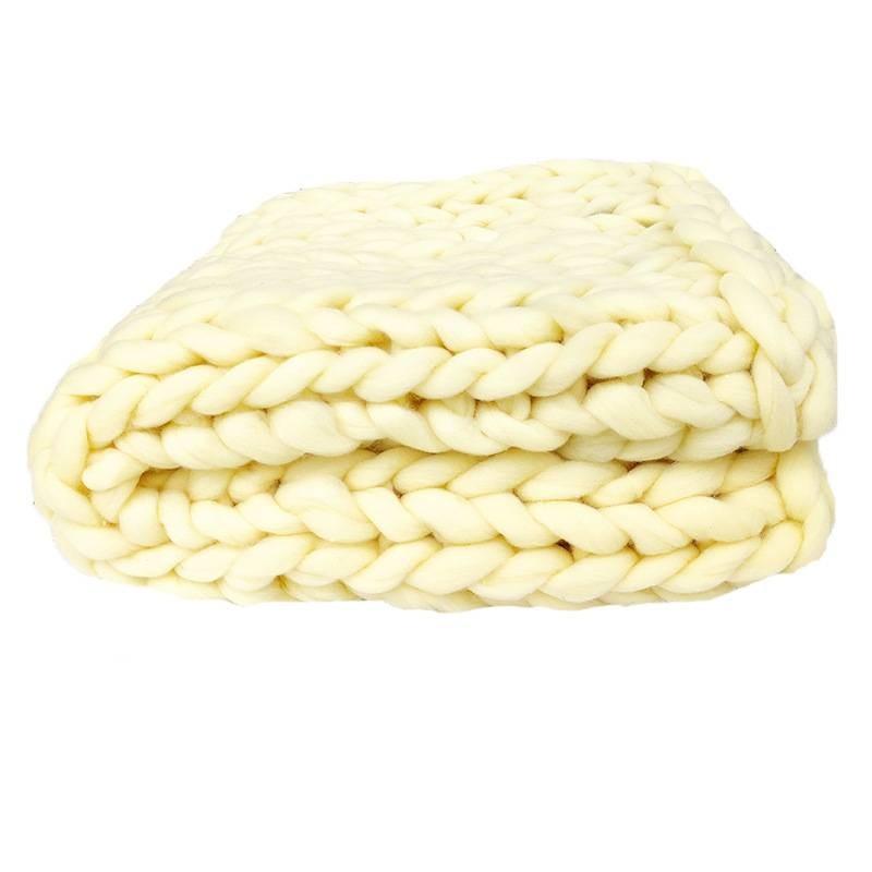 Bearaby Weaving Ultra Coarse Blanket With Solid Color Design For Household Daily