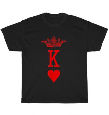 Herzkönig Vintage Kronen Gravur Spielkarte Poker T-Shirt Unisex Geschenk