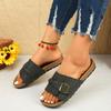 Fashion Flat Slippers for Women 2025 New Luxury Indoor Bottom Non Slip Cork Slippers Women's Beach Outdoor Home Flip Flops Sandals