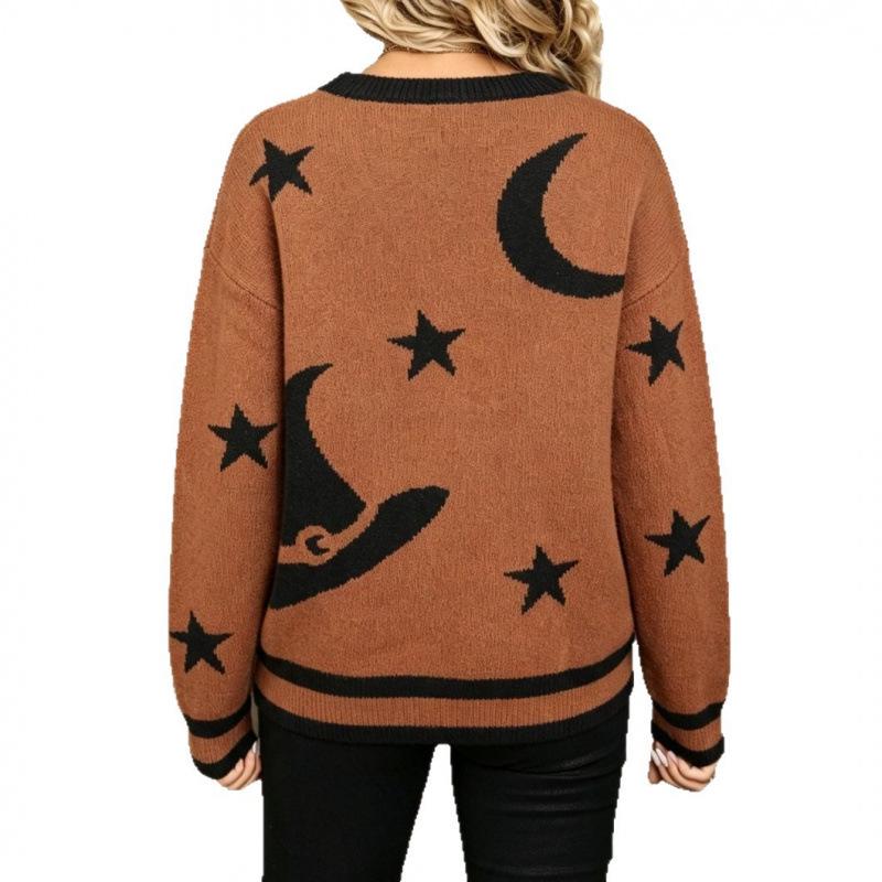 2026 Women's Plus Size Halloween Knit Pullover Sweater - European & American Style