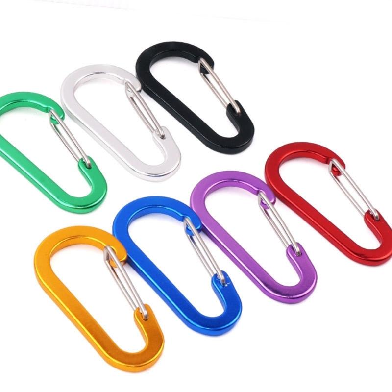 5Pcs Aluminum Alloy Spring Snap Hooks Carabiner Clips Outdoor Camping Multi-Tool