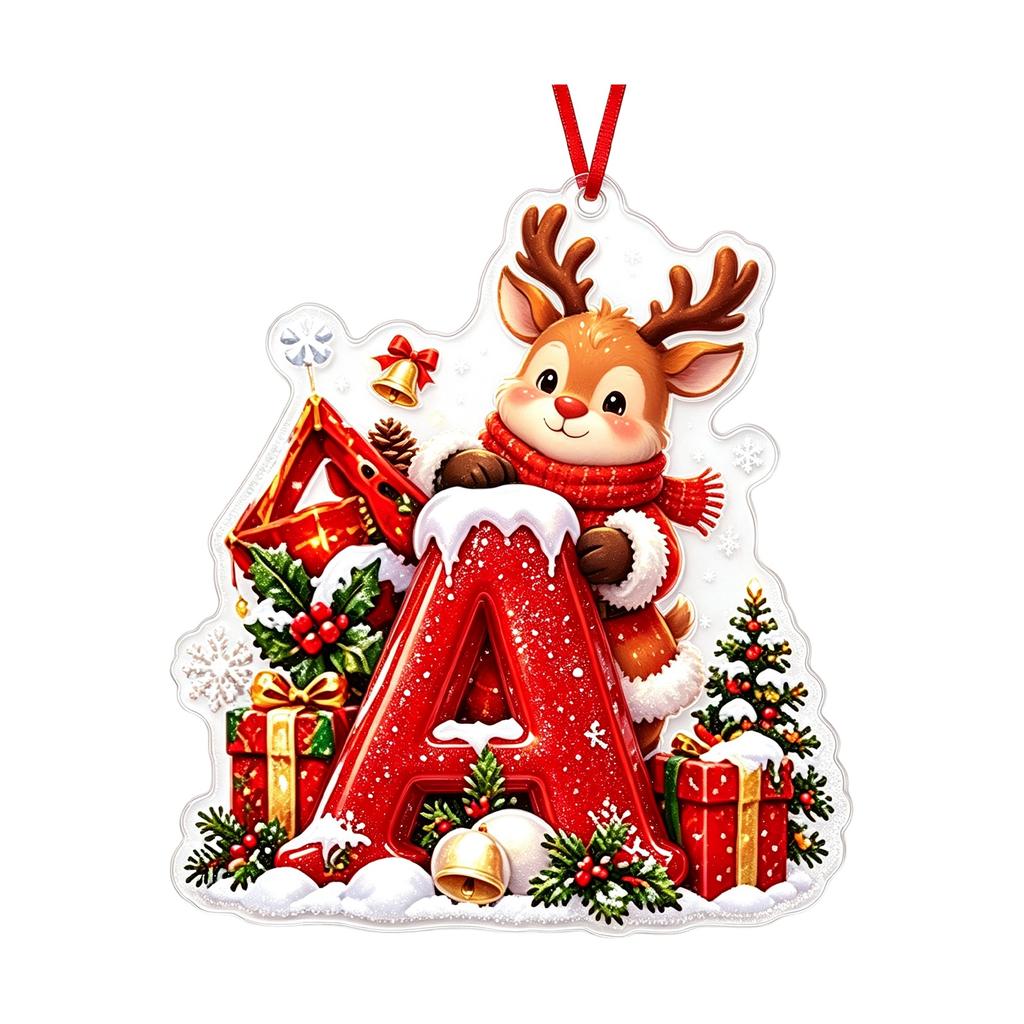 Weihnachtsbrief 2D Acryl Hängeornament, Weihnachtsdekoration für Baum und Zuhause