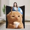 Explosion Toilet Meowl Cat Warm Soft Blanket Novelty Plane Travel Throw Blanket Couch Bed Flannel Bedspread Sofa Bed Cover