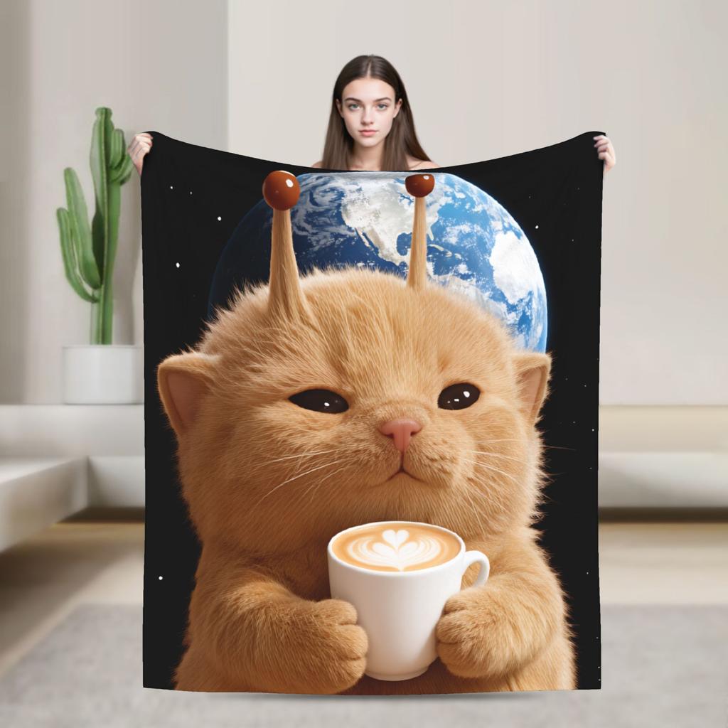 Explosion Toilet Meowl Cat Warm Soft Blanket Novelty Plane Travel Throw Blanket Couch Bed Flannel Bedspread Sofa Bed Cover