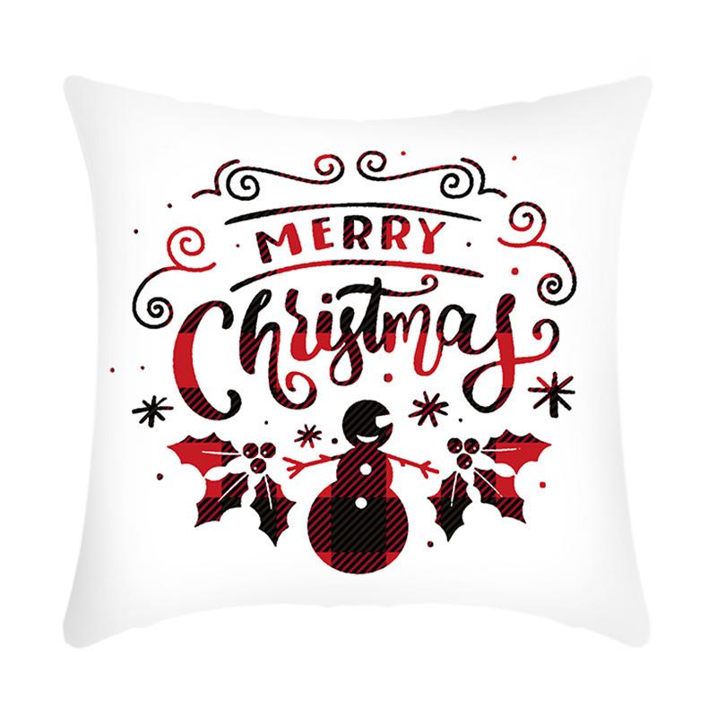 New Christmas Sofa Pillow Cover Home Red Simple Printed Bedside Pillow Cover