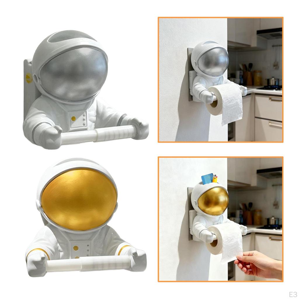 Astronaut Toilet Paper Holder Towel Lifelike Easy Care Waterproof Wall Mounted