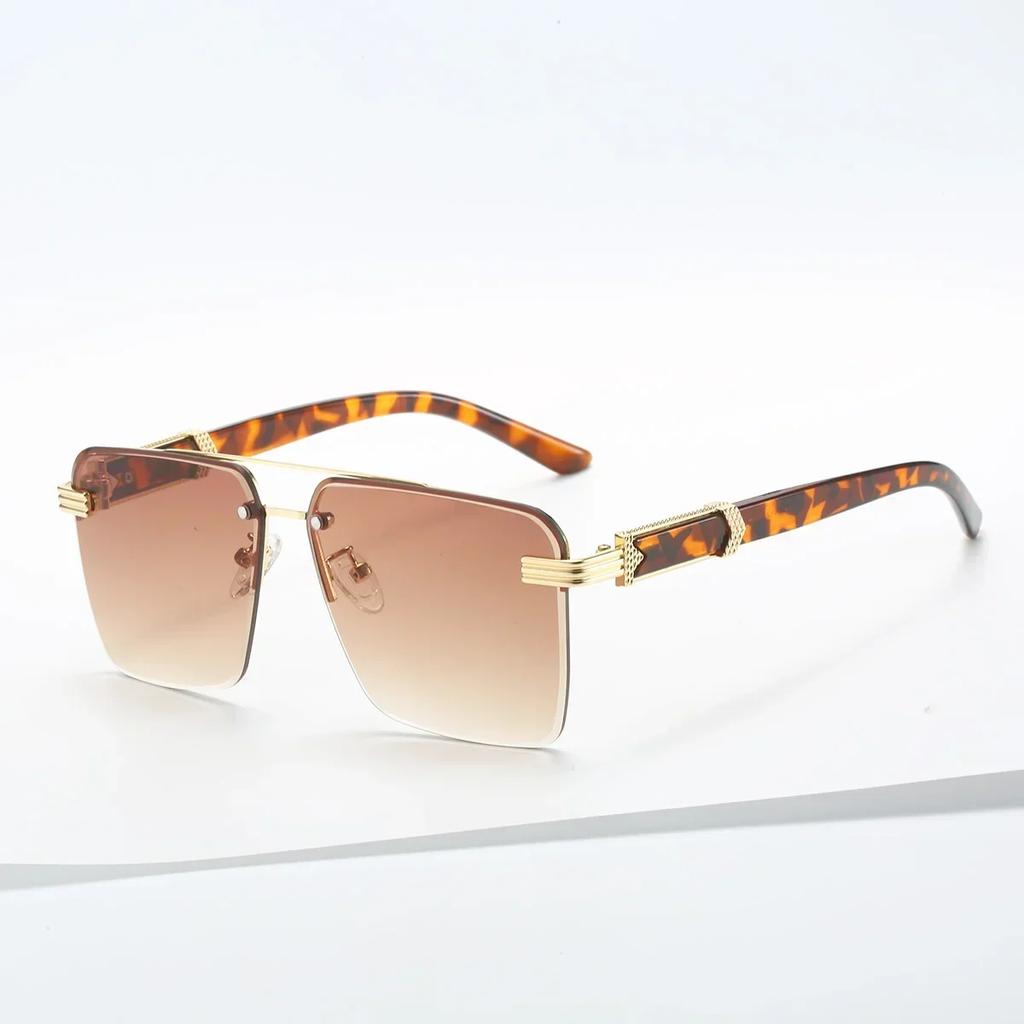 For Female Square Frameless Eyewear Latest Stylish Female Designer Sun Eyewear Frame Sunglasses Female Retro UV Protection 400 Eyewear