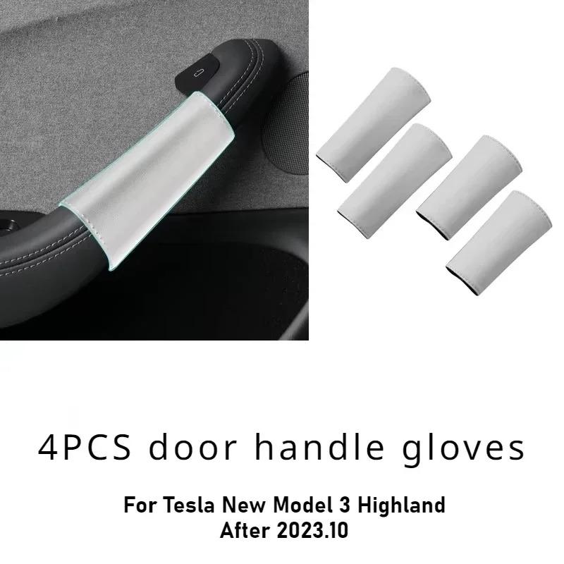 For Tesla Model Y Juniper/Model 3 Highland Door Handle Gloves Handle Protection Holster Leather Handlebar Grip Cover Accessories