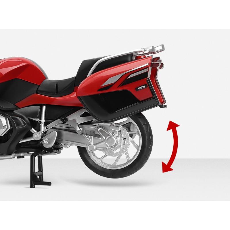 Modello di motocicletta pressofusa in lega BMW R1250RT 1/12 con base, giocattolo da regalare, modello di motocicletta statica pressofusa