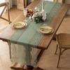 Semi-Sheer Lace Jacquard Table Runner French Romantic Rectangular Lace Tablecloth  Dining Table