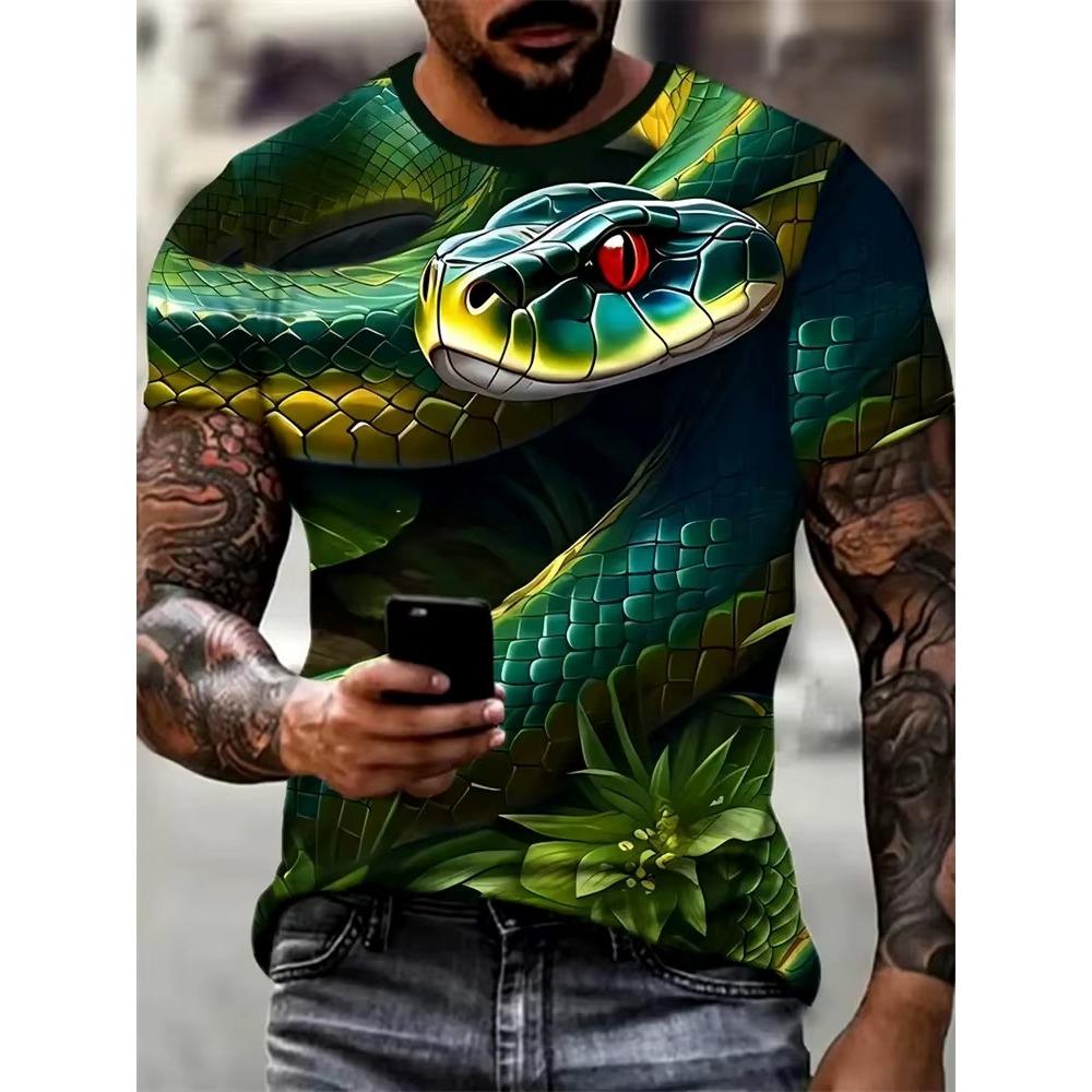 Men's casual sports 3D printed pattern T-shirt