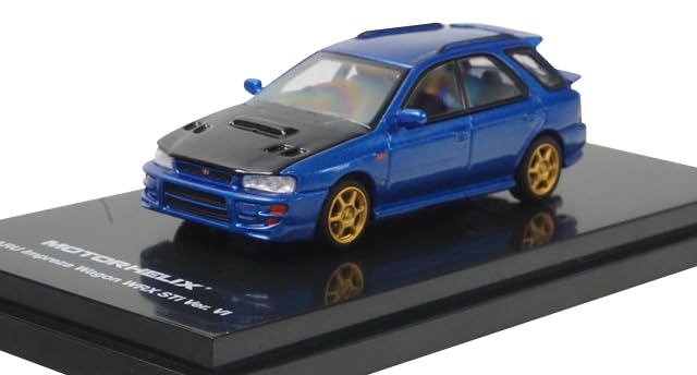 Freestyle MOTORHELIX SUBARU Impreza Wagon WRX STi VI Cappuccio in Fibra Rally Personalizzato M67108 (FREESTYLE) 1/64 Ver. Blu/Carbonio (Modello Finito)