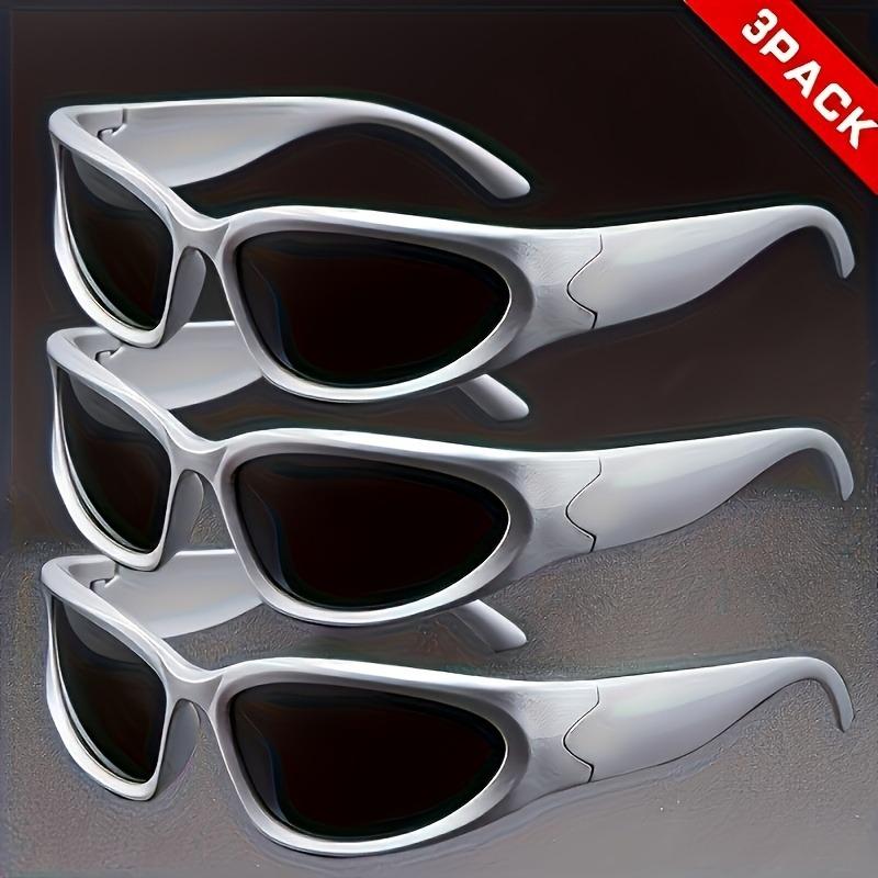 

3pcs Millennium Futuristic Fashion Punk Sunglasses Street Photography Functional Style Retro Sunglasses Daily Travel