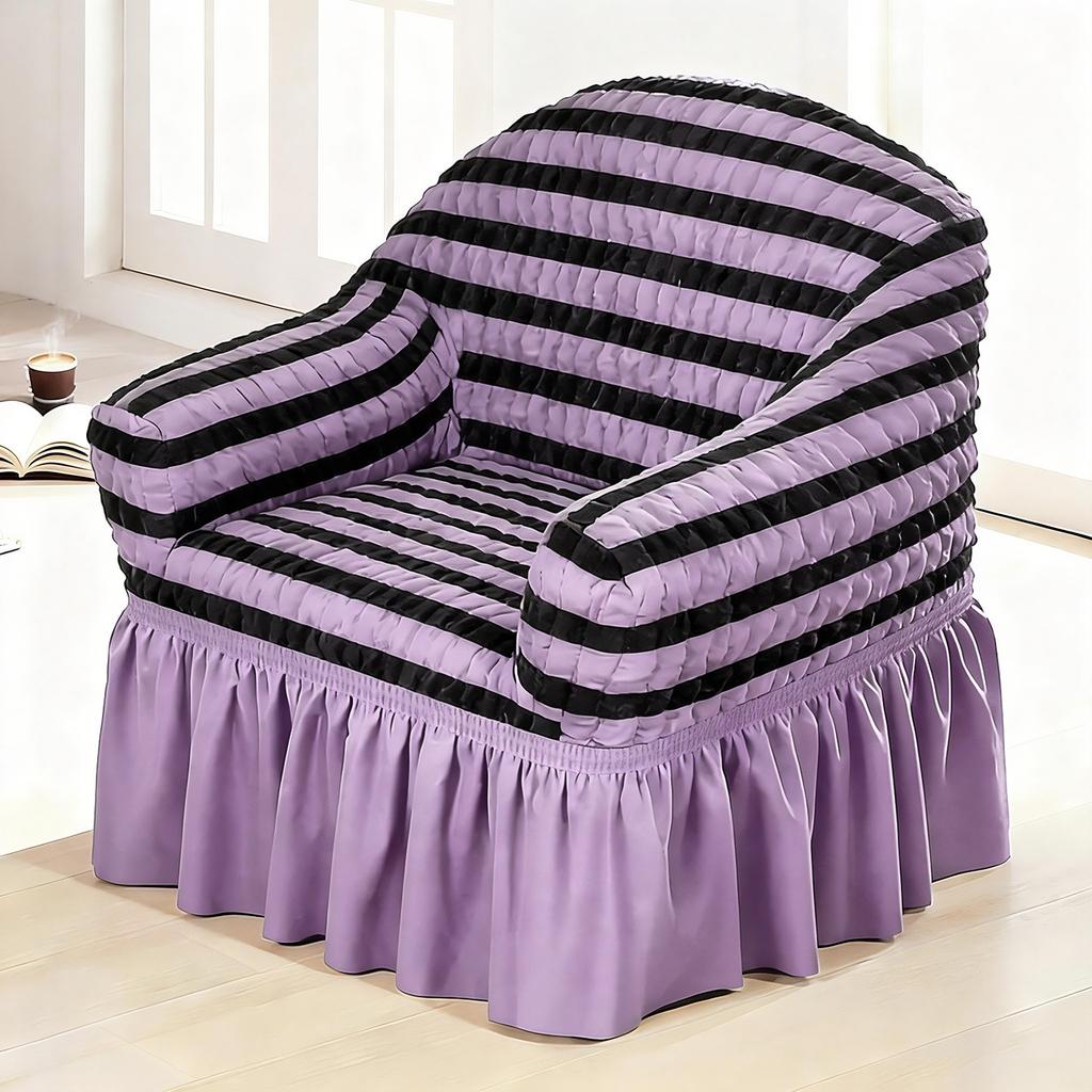 Full Coverage Fabric Sofa Cover Single Seat Slipcover Solid Color Minimalist Non Slip Cat Scratch Resistant Multi Color Options For All Seasons