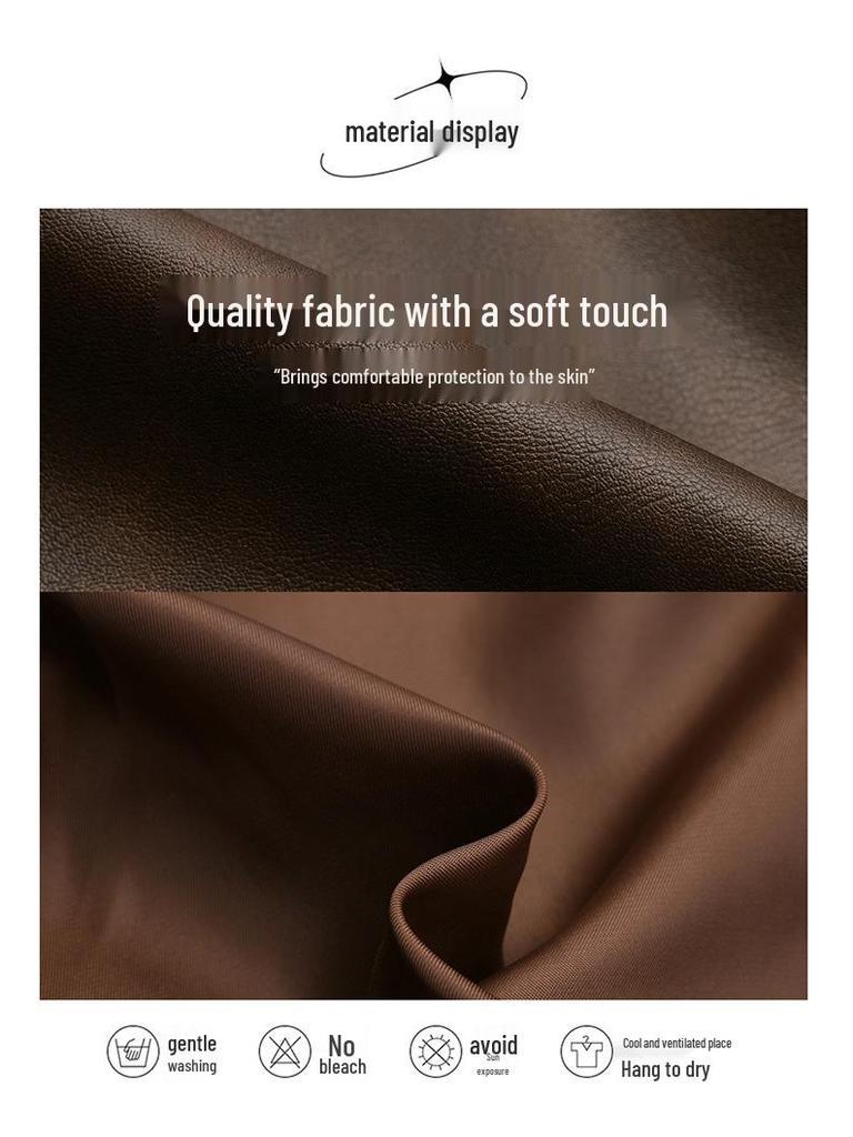 Autumn 2024 Women's Casual Turn-Down Collar Leather Jacket - Slim Fit XG9926