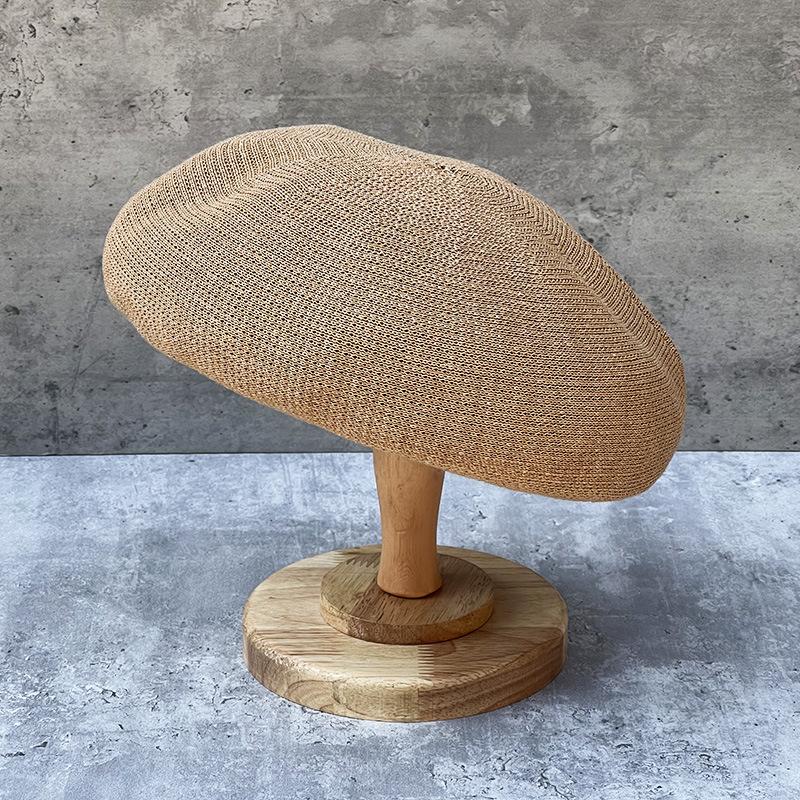 Classic Hat Literary Retro Imitation Linen Breathable Beret Women'S Spring And Summer Thin French Knitted Bud Pumpkin Hat