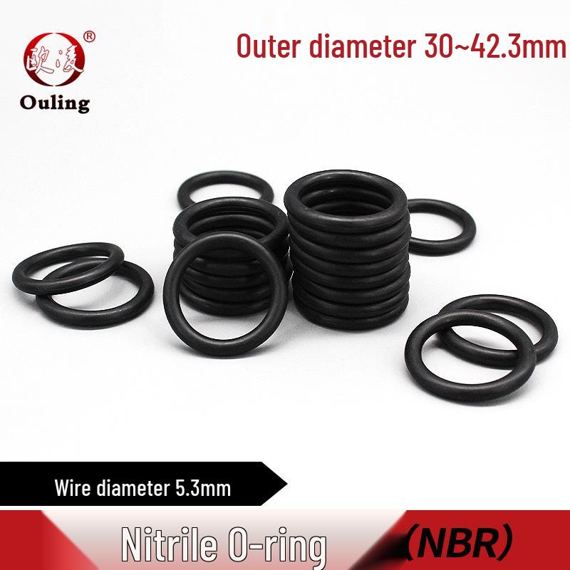 Nitrile O-ring, ID Options: 30-42.3mm, Thickness: 5.3mm Inner diameter 30mm (20 pcs) Black Nitrile O-ring