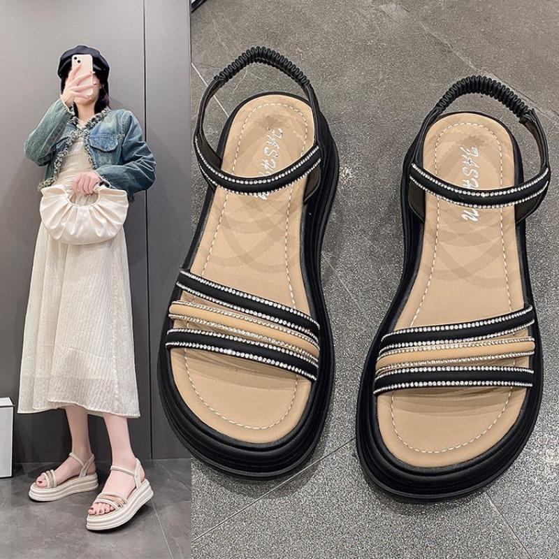 Clogs Wedge Large Size Heel Shoe Thick Med  Summer Beach Sandal Woman Luxury Platform Big Comfy Medium New