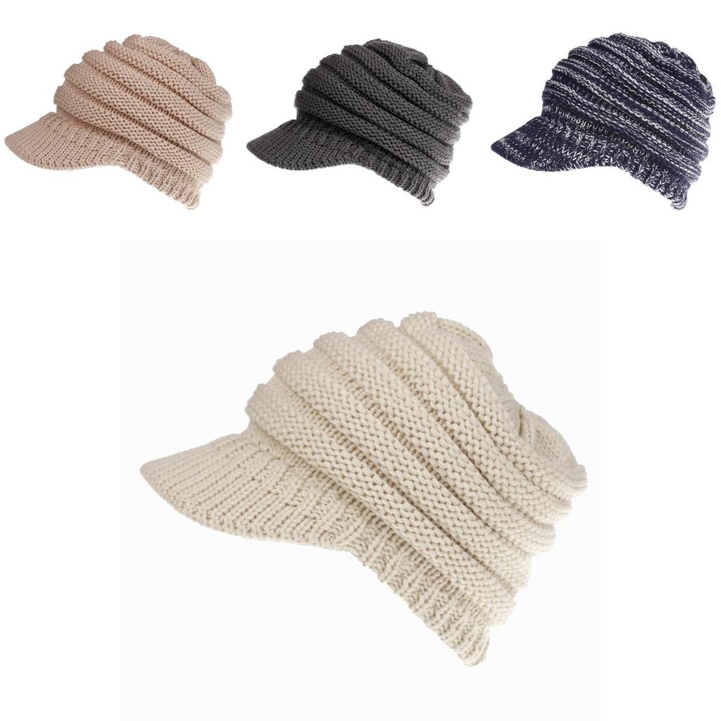 Cozy Women's Stretch Knit Hat Ponytail Beanie For Winter Warmth And Style