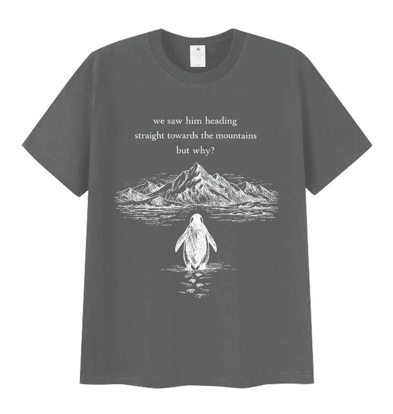 Nihilist Penguin Why Funny Meme Fans Gift T Shirt Men Women Vintage Fashion Oversized T-shirts High Quality Cotton T-shirt
