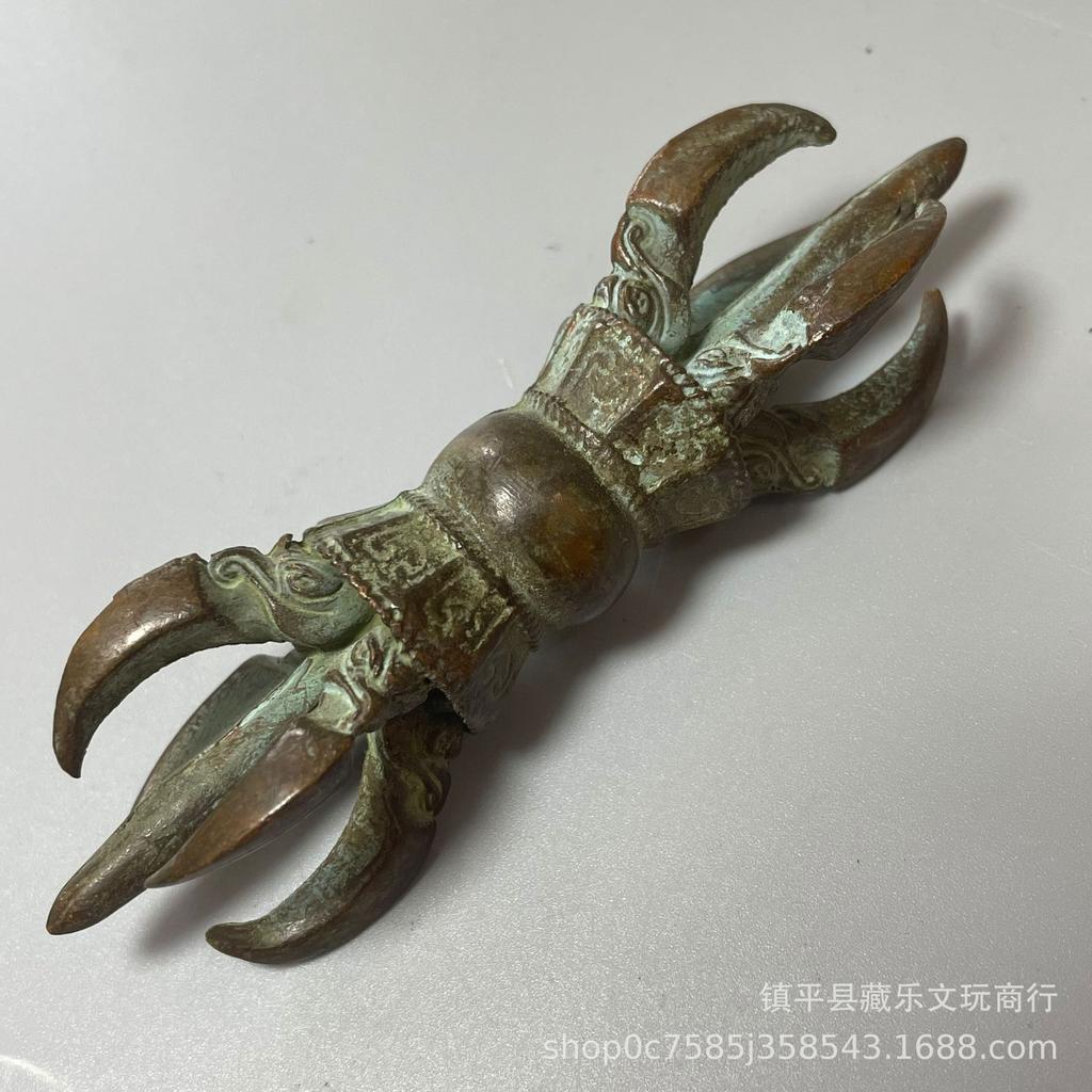 Tibetisch Nepalesische Dreiseitige Phurba Vajra-Zinke Dämonenbezwingender Stößel Feng Shui Ornament Hängende Dekoration
