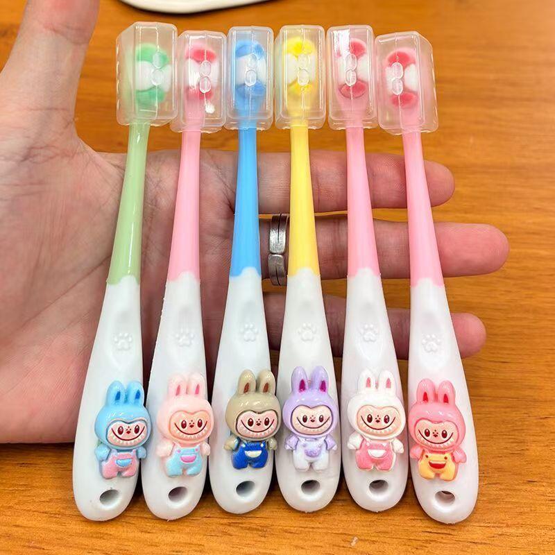 

Детские милые зубные щетки для детей от 6 до 12 лет с мягкой щетиной, защищающие десны и зубы Cute Labu six packs