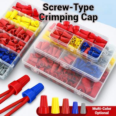 40-220pcs/set Combination Package Box Type Spiral Crimping Cap Quick Connection Terminal Spring Crimping Cap Combination