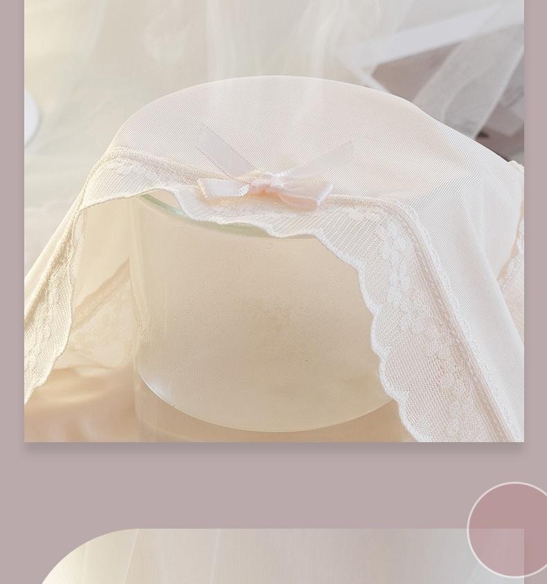 Mid Waist Ice Silk Women's Underwear, Pure Cotton Crotch Lace Seamless Breathable and Comfortable Triangular Shorts for Girls
