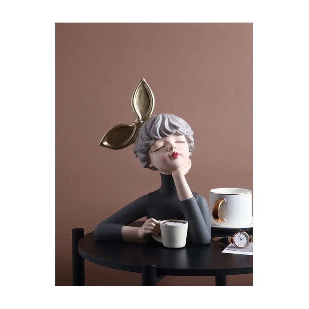 Harz Mädchen Kunst Wohndekor Dekoration Zimmer Figuren Für Innen Schreibtischzubehör Kawaii Statue Skulpturen Nordisch Wohnen