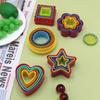 Love Five-pointed Star Round Square Fruit Slicer Cookie Mold Baking Cake Decoration Set