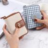 Light luxury new small wallet women's short buckle thousand bird grid canvas multi-card anti-degaussing large-capacity high-end wallet