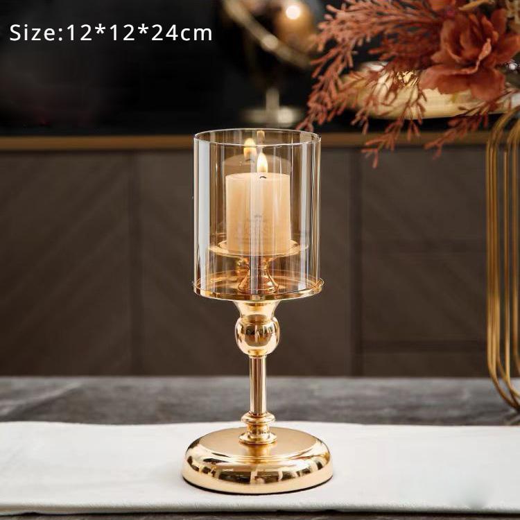 

1 шт. золотисто-серебристые стеклянные подсвечники для подсвечника-столба для обеденного журнального столика свадебных мероприятий вечеринок домашнего декора