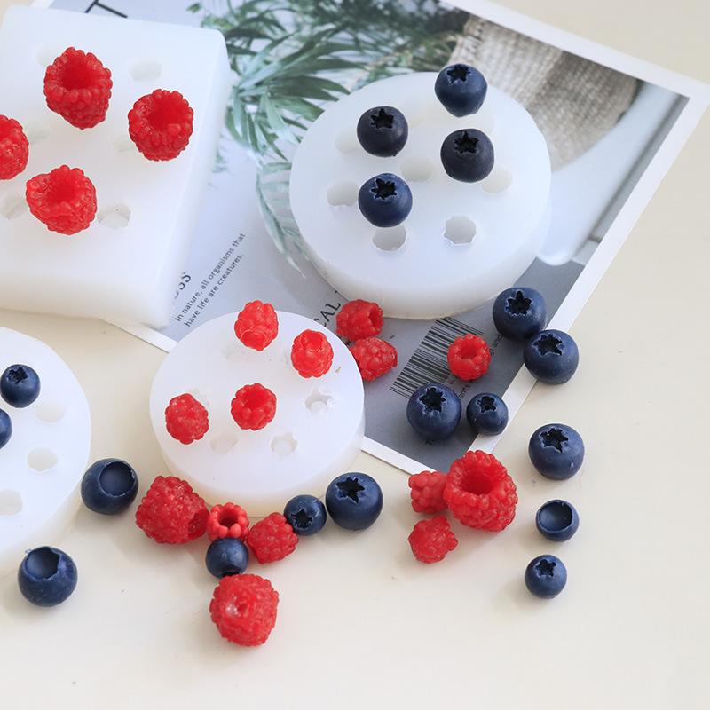 Blueberry Raspberry Silicone Mould 3D Simulation Fruit DIY Chocolate Baking Cake Molds Handmade Craft Supplies Cake Decor