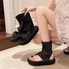Koreanische Römersandalen mit dicker Sohle und hohem Schaft für Damen Frühling und Sommer 2025, neues Nischendesigngefühl, offene Zehen und coole Stiefel