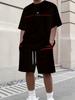 Men's Letter Print Crew Neck Short Sleeve Stylish Streetwear Men's Fashion Set Summer Casual Outdoor Vacation Two-Piece Set