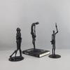 Sculpturi Figurine Acrobatică din Fontă Metalică, Decor Acasă, Sculpturi Model Figurină Artă Abstractă Neagră, Ornamente Birou