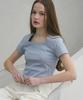 VIVACIOUS Renee Square Neck Slim T-Shirt - 5Col