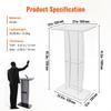 Acrylic Podium, 47" Tall, Clear Acrylic Podium Stand with Wide Reading Surface & Storage Shelf, Floor-standing Clear Pulpits Acrylic for Church Office