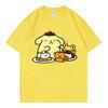 Cute Pompom Purin Women T-shirt Summer 2025 Cartoon New Short Sleeve 100% Cotton Tee Shirt Tops Cartoon Anime Couple Clothing