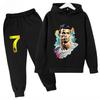 Set Bambino Autunno Primavera Cr7 3-12 Anni Felpa+Pantaloni Tuta Set 2 Pezzi Bambini Ragazzi Ragazze Tute Casual per Bambini