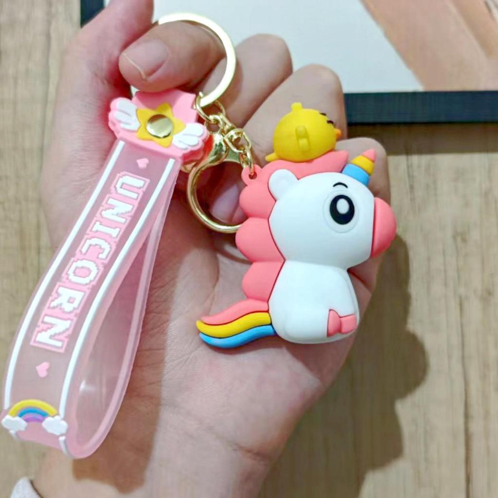 Unicorn Cuckoo Bird Keychain: Cute Pendant for Backpack & Car Keys
