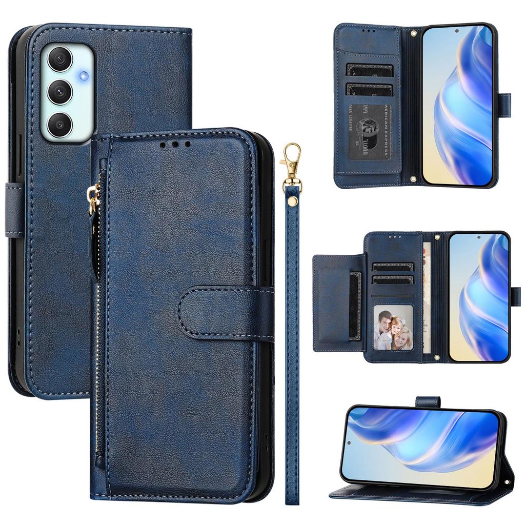 For Samsung Galaxy A34 5G Case Zipper Pocket Multiple Card Slots Leather Phone Cover