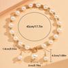1pcs Light Luxury Gold Imitation Pearl Earring Necklace Set, High-End Clavicle Chain Fashionable Women'S Style