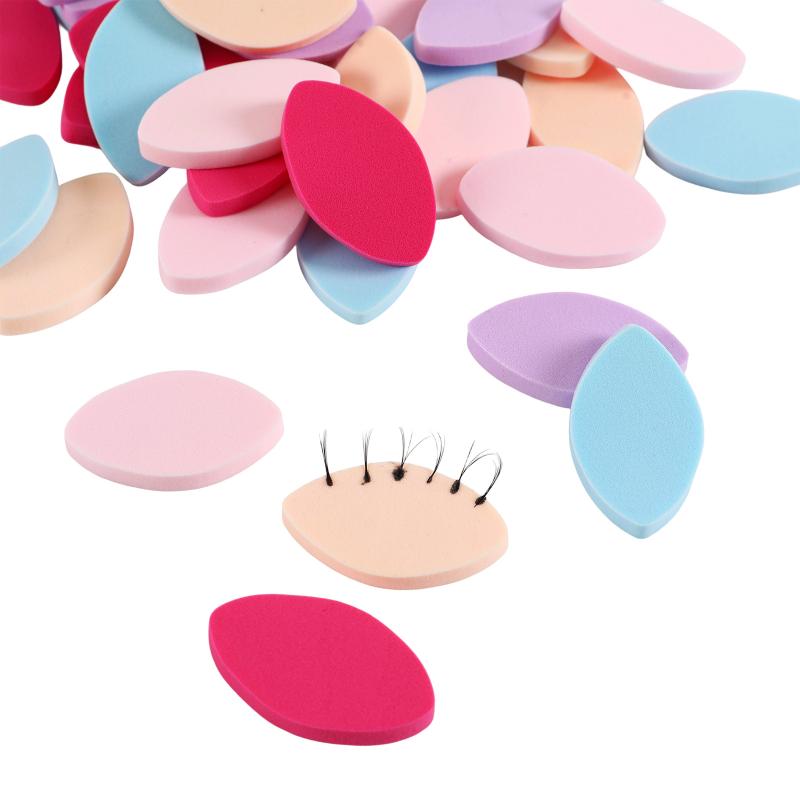 20/50Pcs Soft Sponge False Eyelash Pads Colorful Reusable Makeup Puffs Lash Map Chart Wispy Lashes For Beginner Training