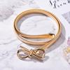 Metal Elastic Elastic Gold Leaf Belt Women'S Fine Decorative Spring With Dress Waist Chain Flower Accessories Belt