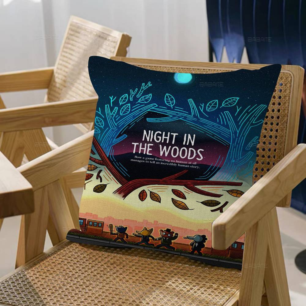 Anime Night in the Woods Personalized Pillow Cover Kids Bedroom Wild Party Decor Pillowcase kid Birthday shower Gift